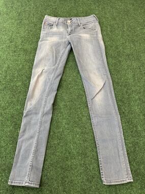Hudson Jeans Women’s 26 Blue Collin Flap Skinny Light Wash Low Rise Stretch
